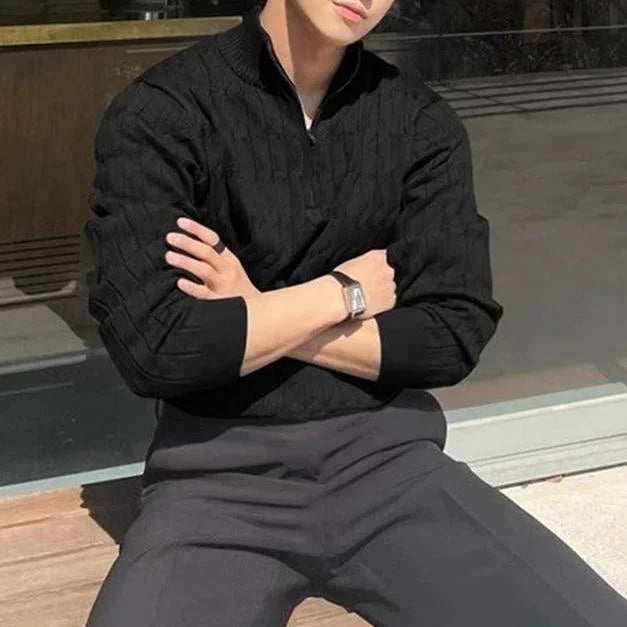 Azenli ZIPPED WHITE SWEATER