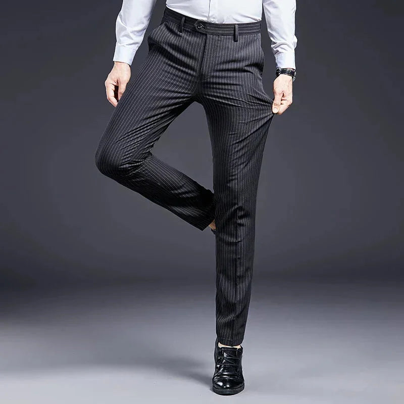 Premium Men's Suit Trousers Striped Azenli