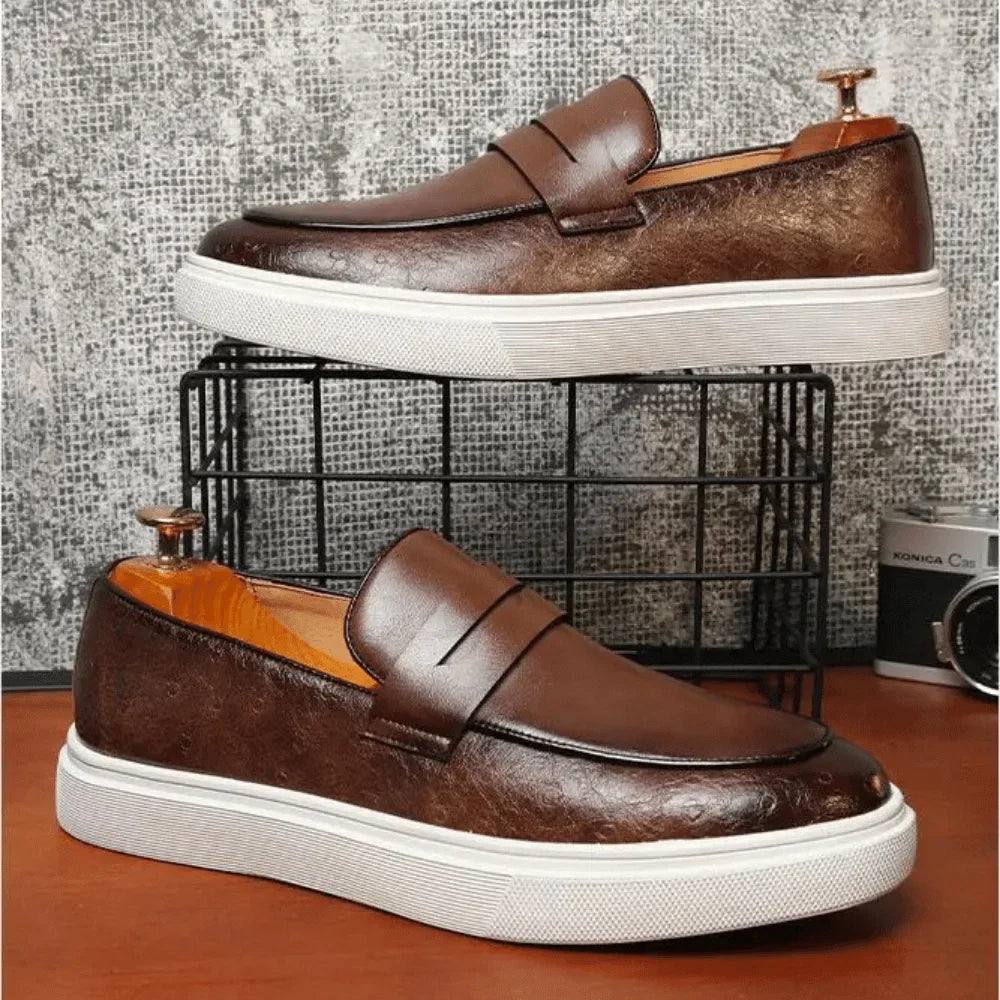 Leather Moccasin Slip-On for Men by Azenli