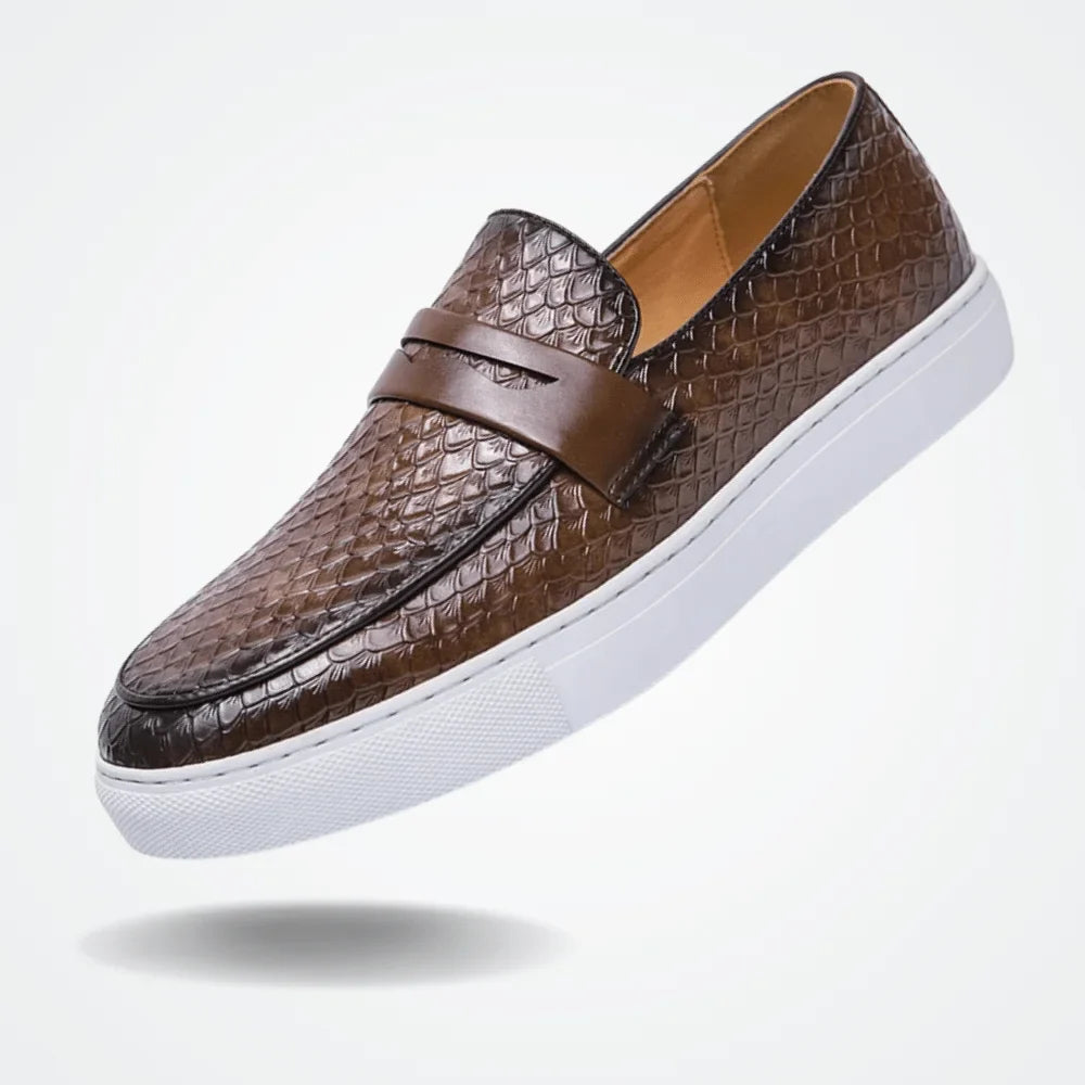 Leather Moccasin Slip On for Men Toulon Azenli